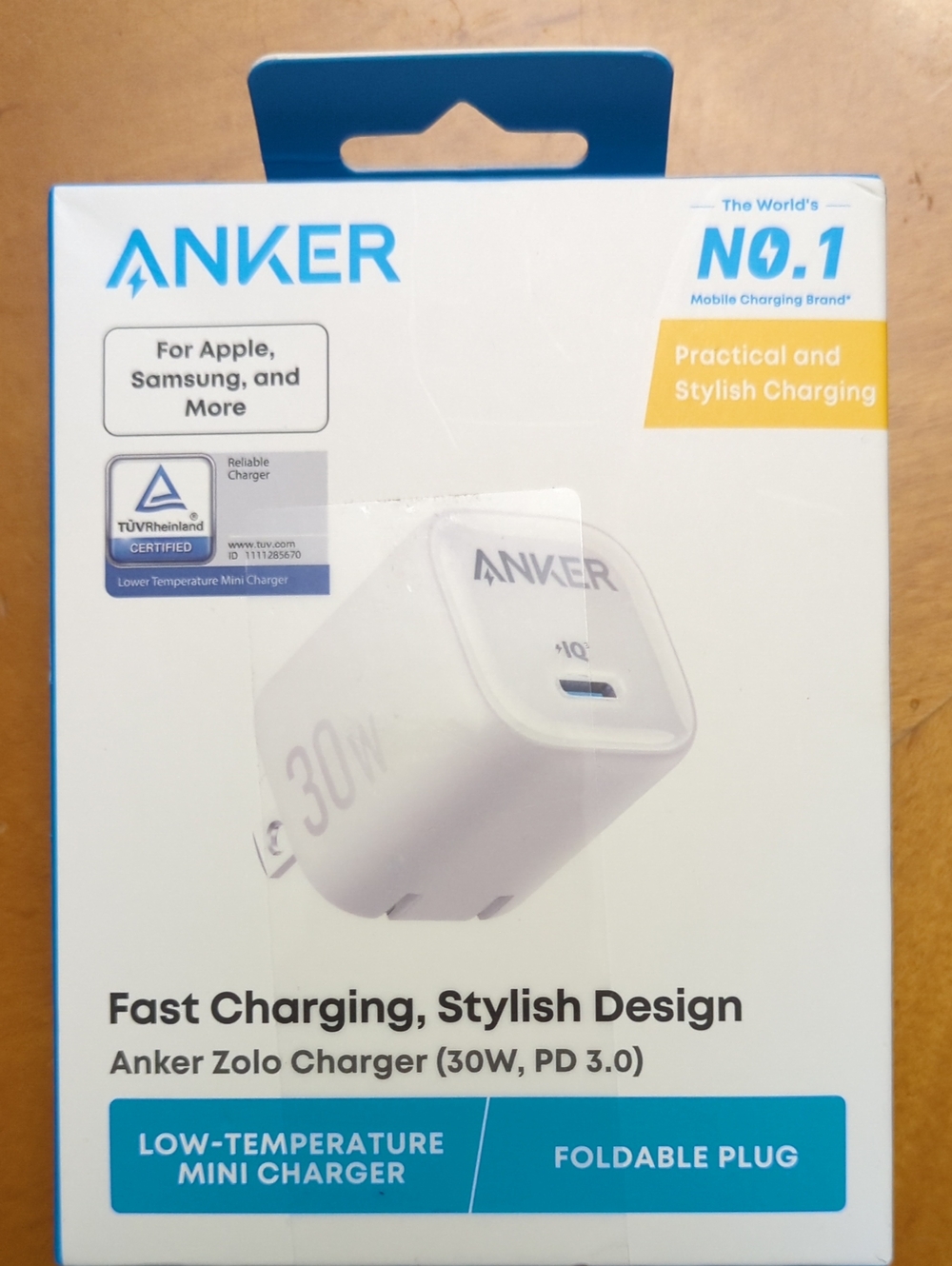 Anker Zolo Charger 30W PD 3.0 Fast Charging Mini Charger Foldable Plug